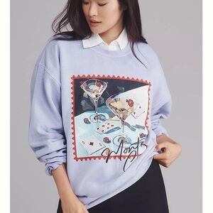 NWT Anthro Game Night Lavender Graphic Sweatshirt